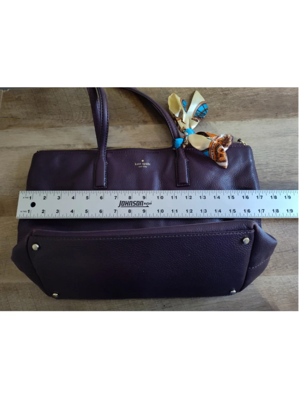 Women's Kate Spade Purple Leather Tote Bag